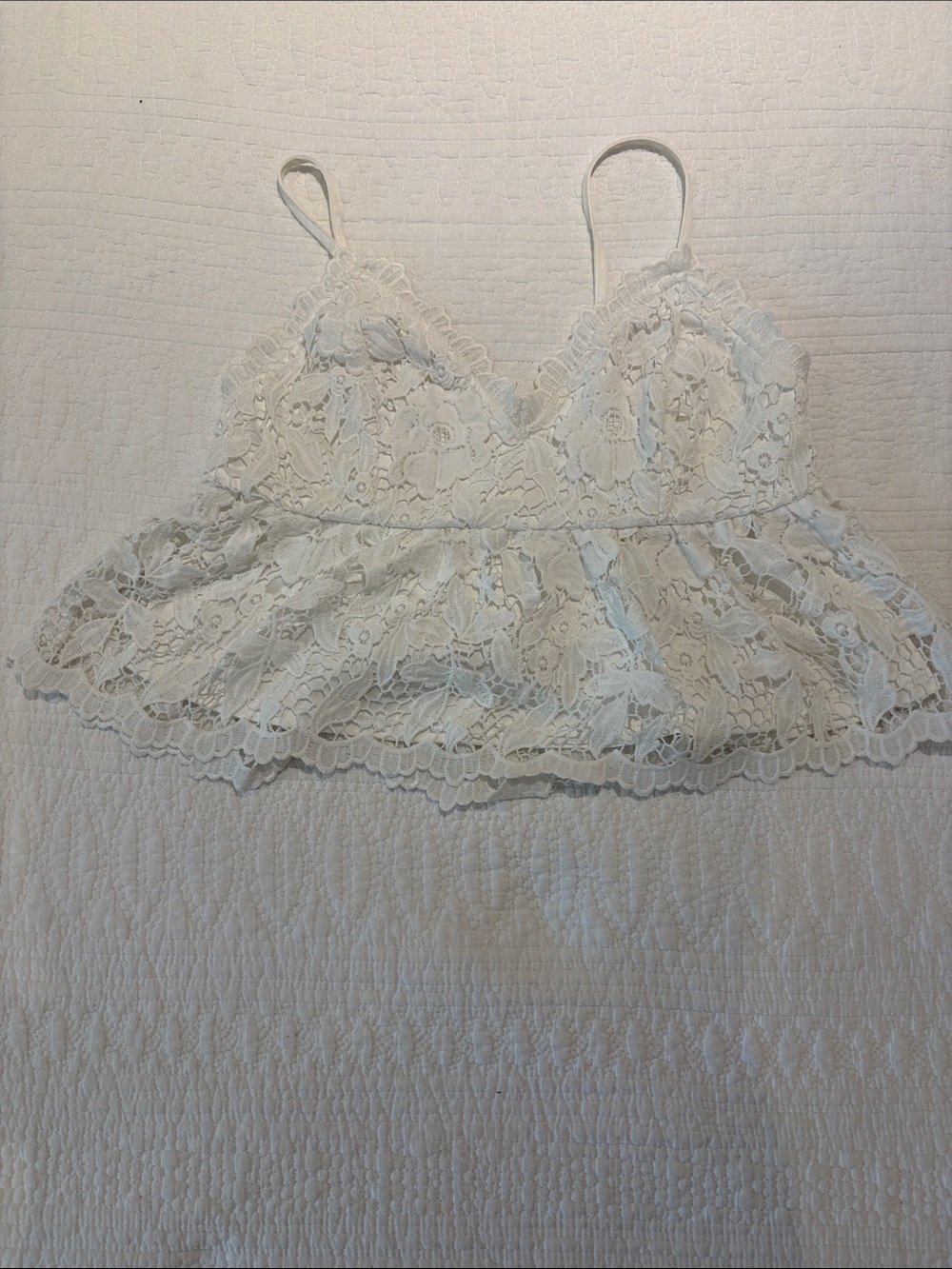 Forever 21 White Lace-Trim Camisole